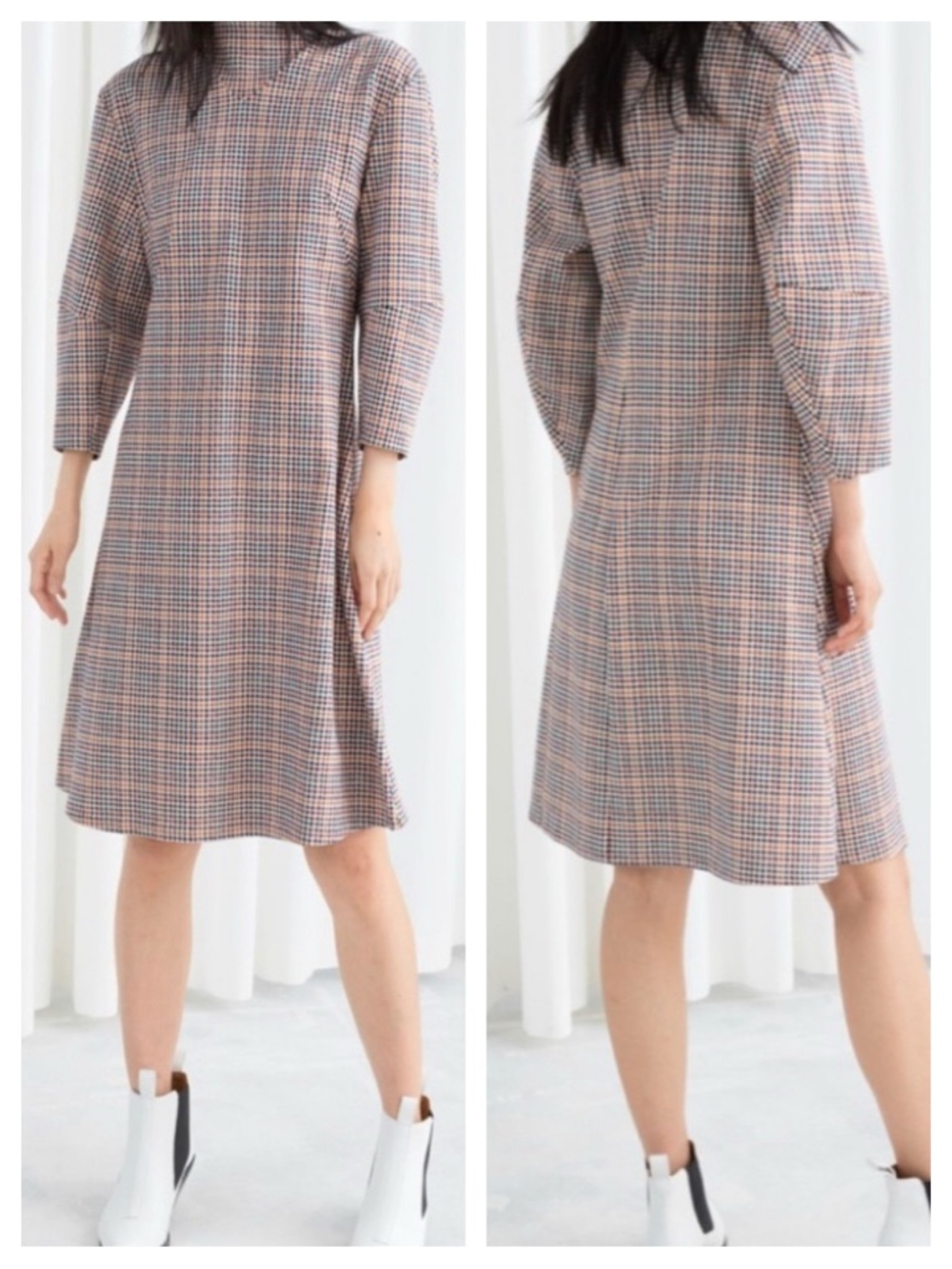 & Other Stories Houndstooth Mod Retro Style Dress | 6